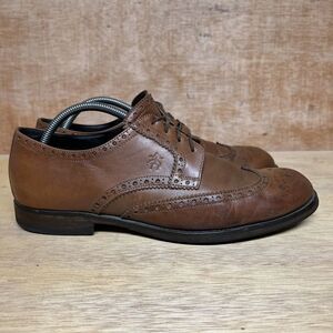 BROOKS BROTHERS 1818 Oxford Wingtip Leather Shoes Men Size 10.5 Made in Italy